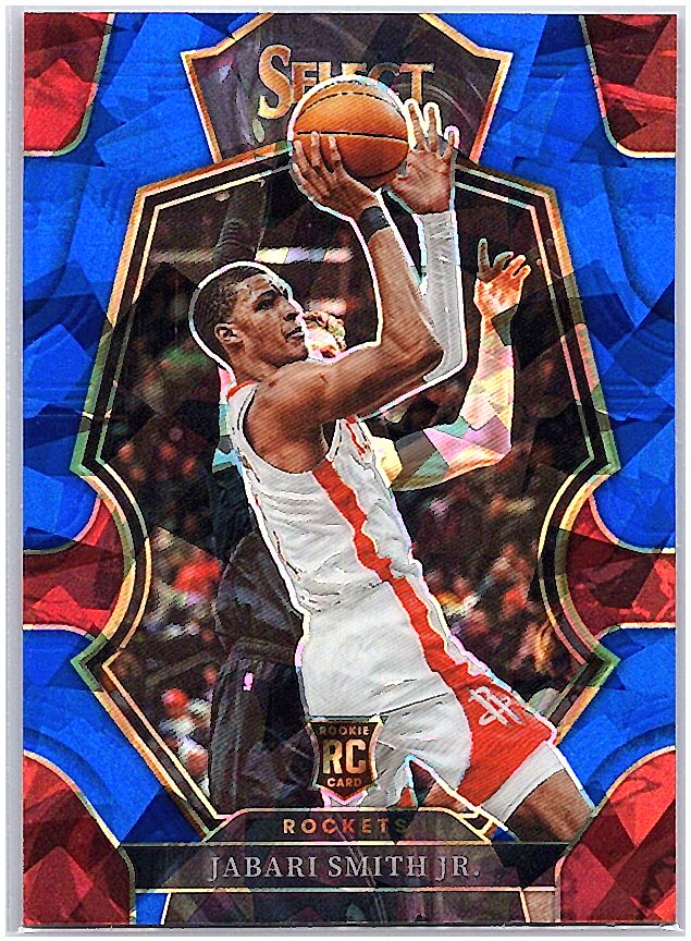 2022-23 Panini Select #184 Jabari Smith Jr. Blue Cracked Ice Prizms