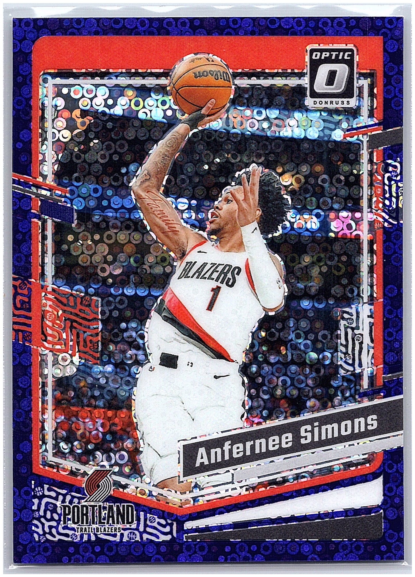 2023-24 Donruss Optic - Fast Break Purple #153 Anfernee Simons #/99