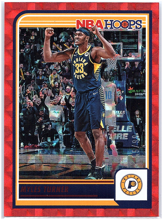 2023-24 Hoops #56 Myles Turner Hyper Red #/99