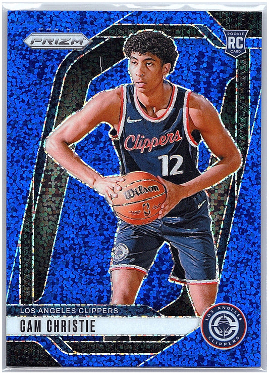 2024-25 Panini Prizm #242 Cam Christie Prizms Blue Sparkle #/144