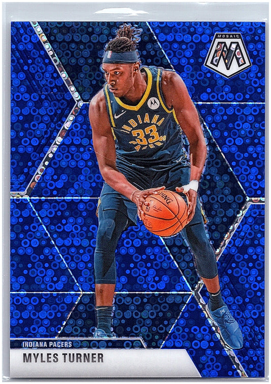 2019-20 Panini Mosaic #195 Myles Turner Fast Break Blue #/85