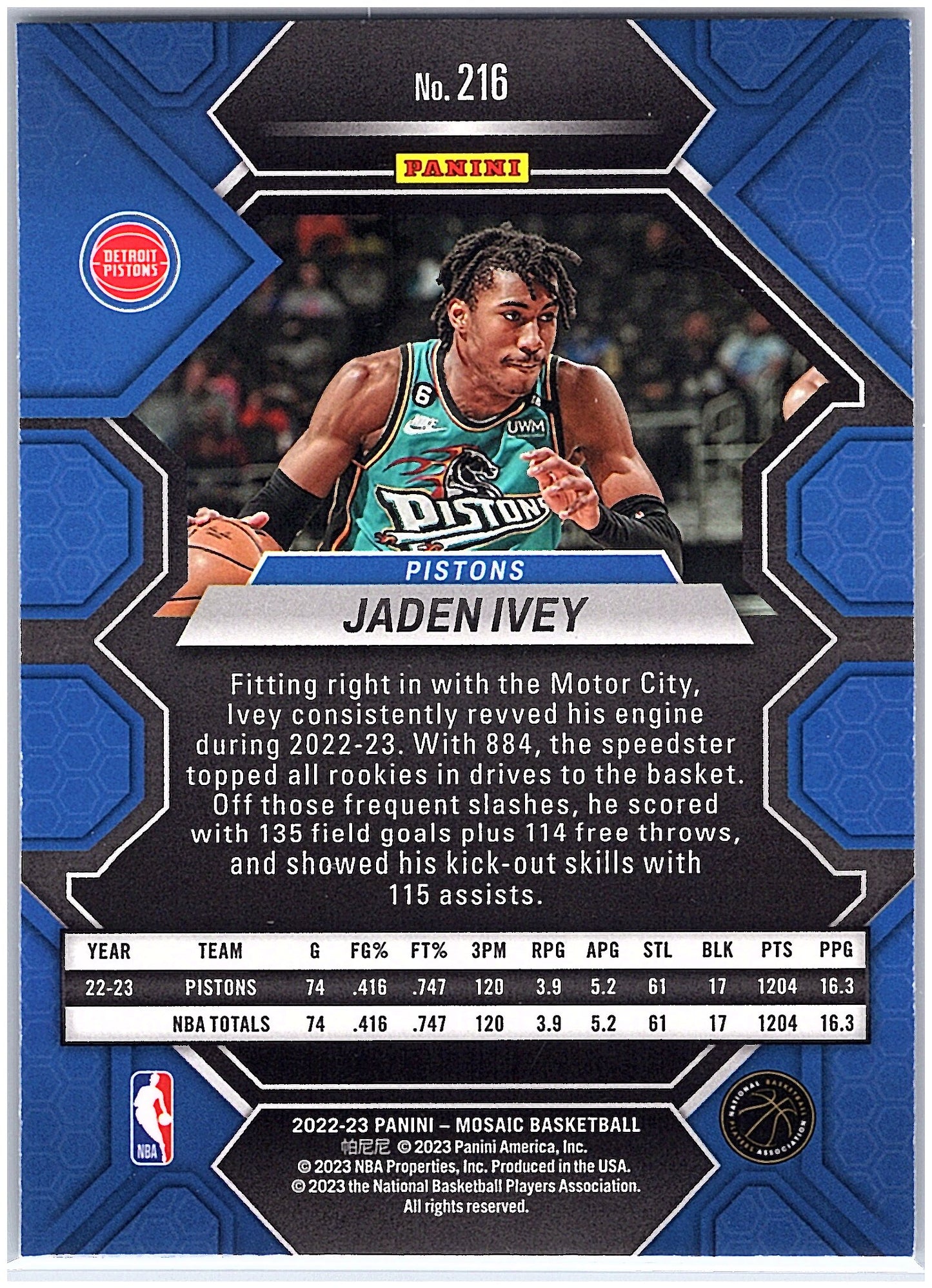 2022-23 Panini Mosaic #216 Jaden Ivey