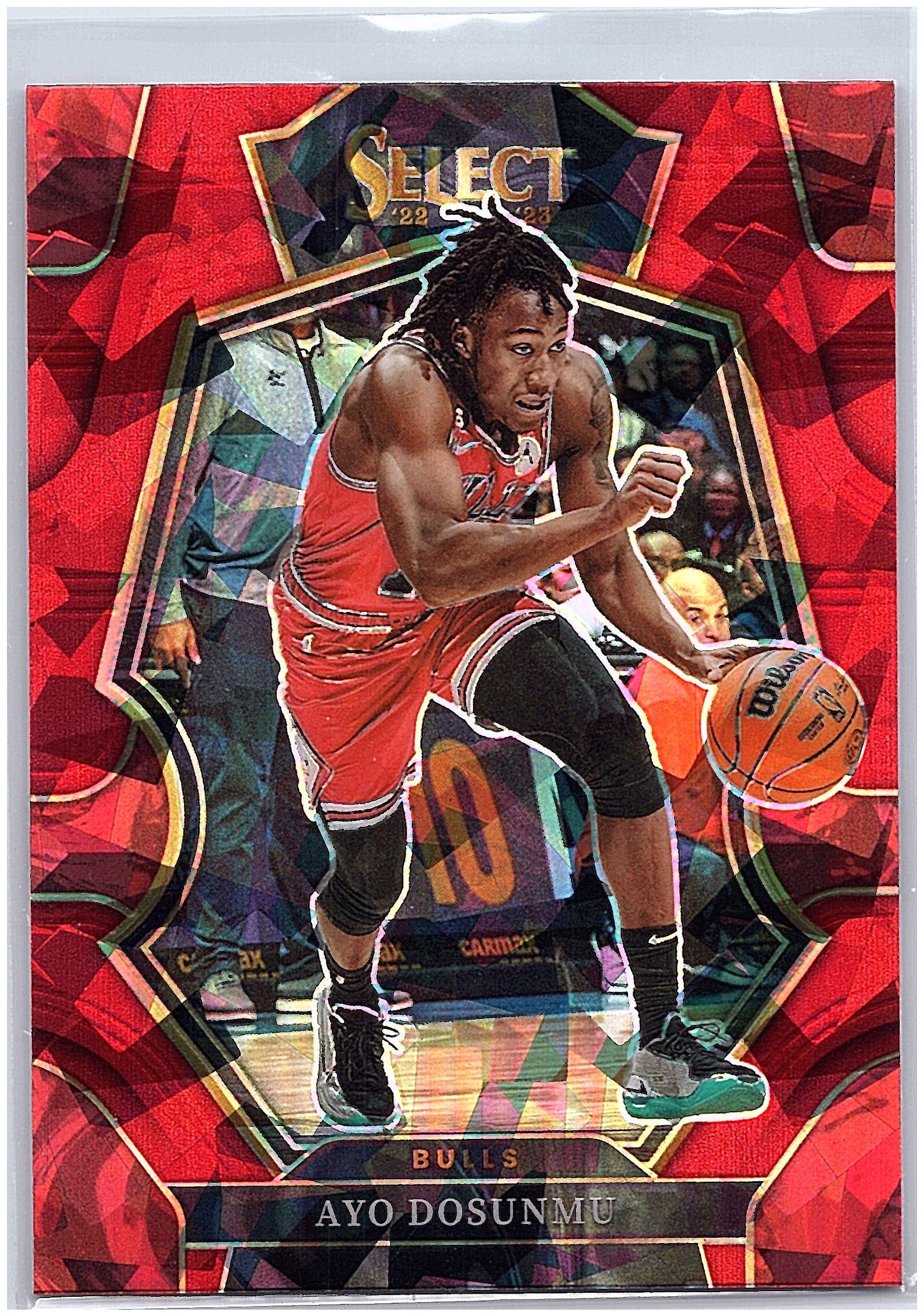 2022-23 Panini Select #121 Ayo Dosunmu Red Cracked Ice Prizms