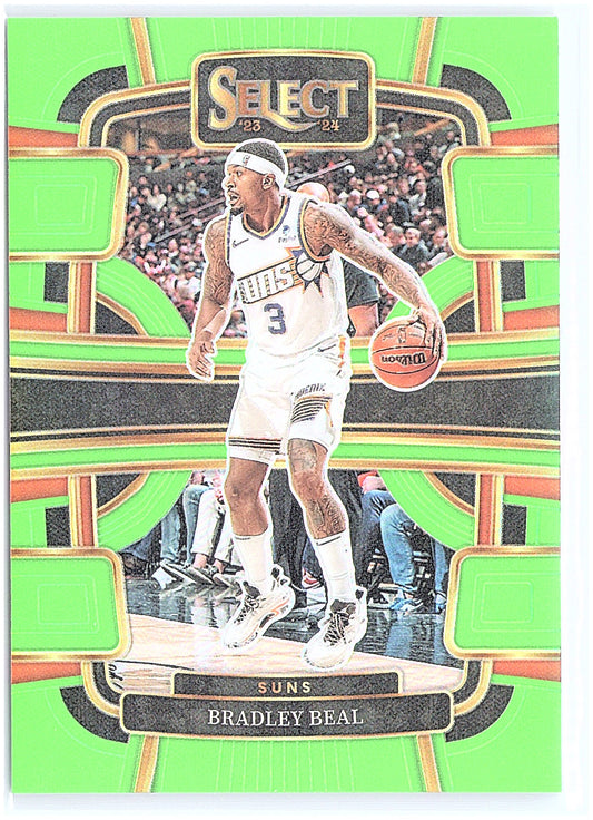2023-24 Panini Select #47 Bradley Beal Neon Green Prizms #/75