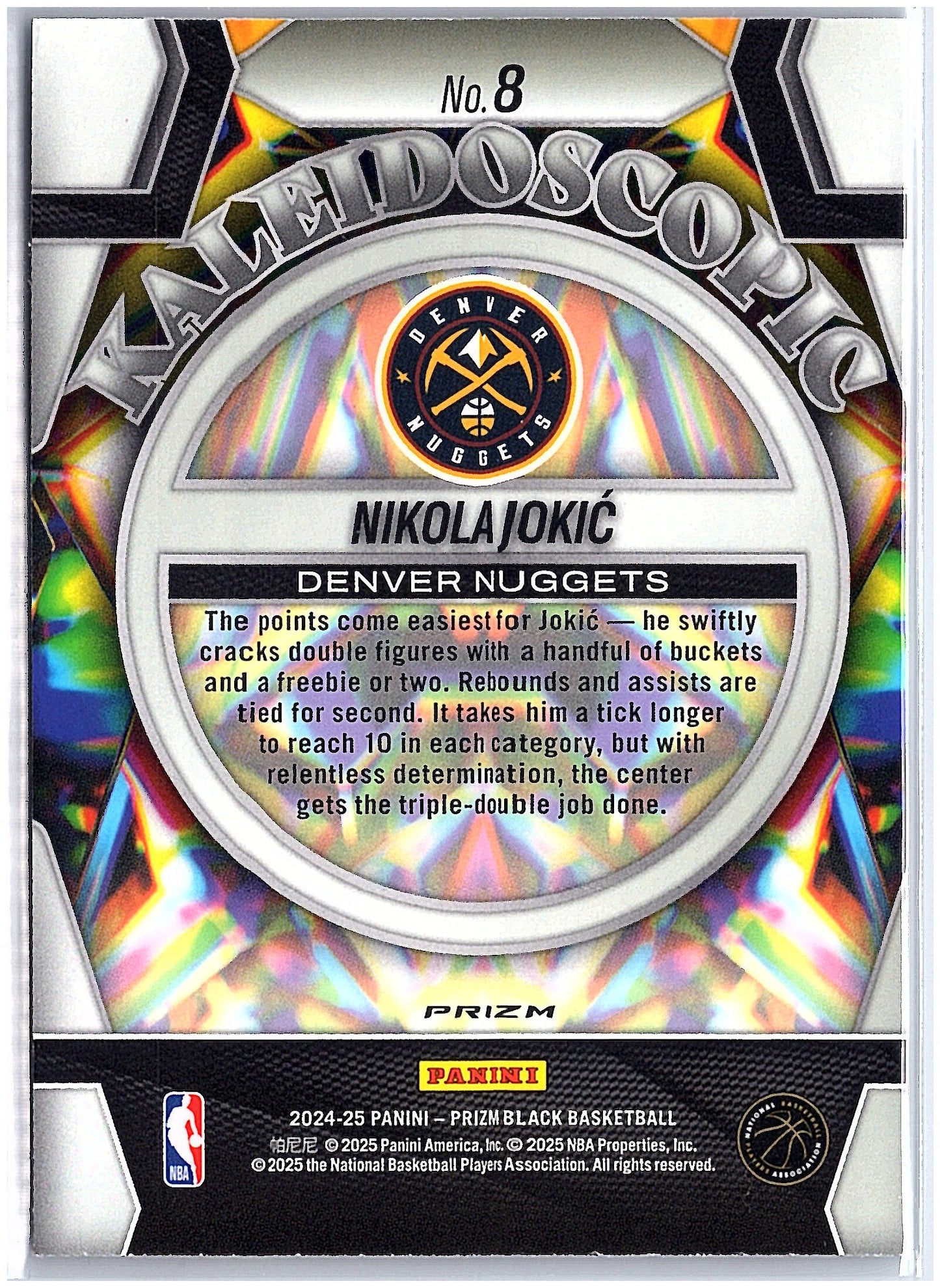 2024-25 Panini Prizm Black #8 Nikola Jokic Kaleidoscopic Prizms Silver