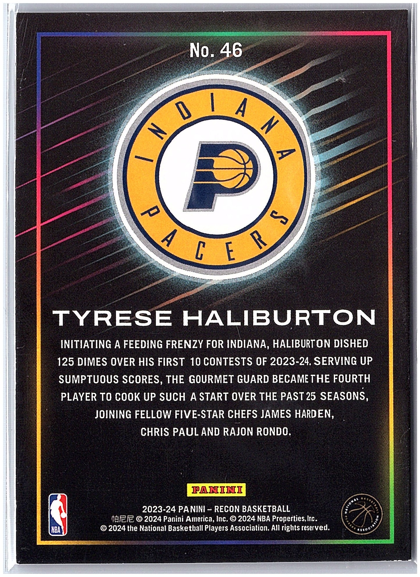 2023-24 Panini Recon #46 Tyrese Haliburton Holo Bronze #/299