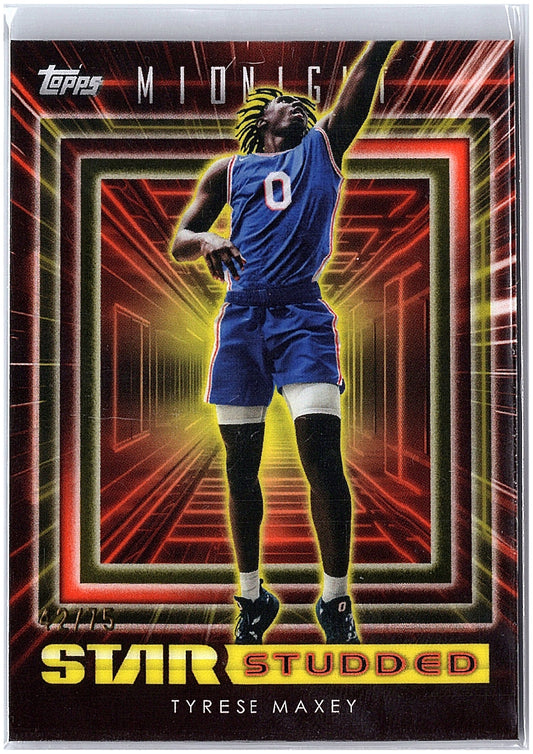 2023-24 Topps Midnight #SS-14 Tyrese Maxey Star Studded Dusk #/75