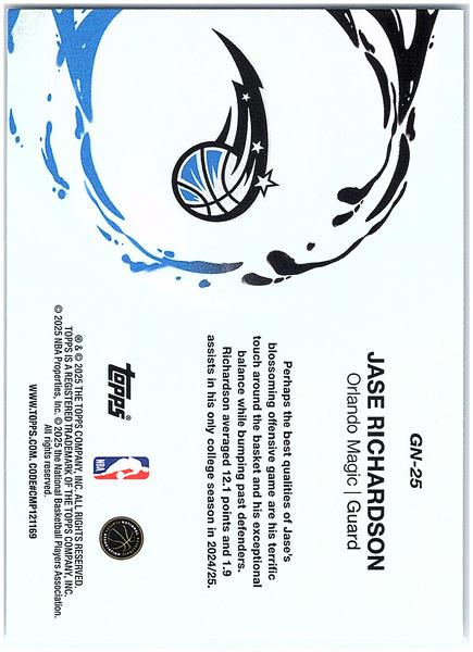 2025-26 Topps #GN-25 Jase Richardson Generation Now