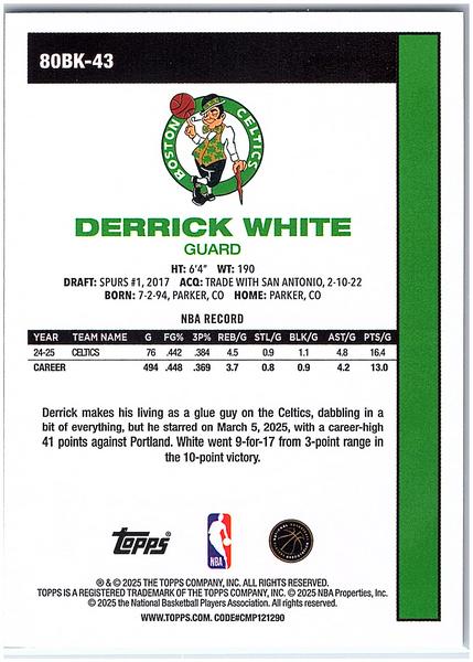 2025-26 Topps #80BK-43 Derrick White 1980-81 Topps Basketball