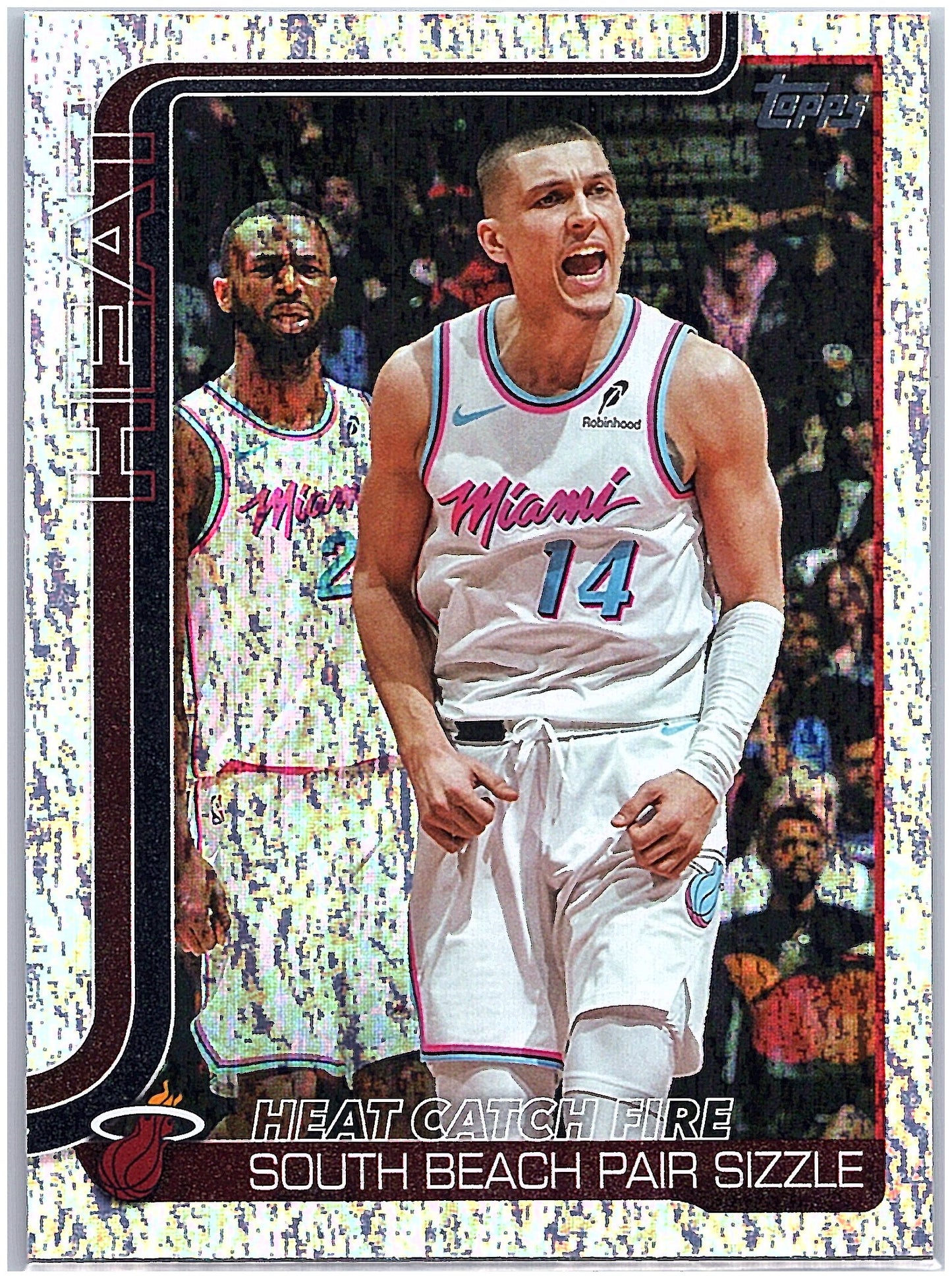 2025-26 Topps #284 Heat Catch Fire: South Beach Pair Sizzle Sandglitter