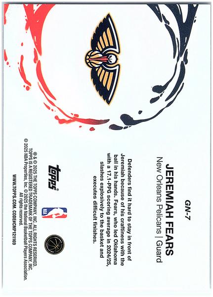 2025-26 Topps #GN-7 Jeremiah Fears Generation Now
