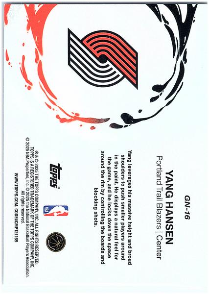 2025-26 Topps #GN-16 Yang Hansen Generation Now