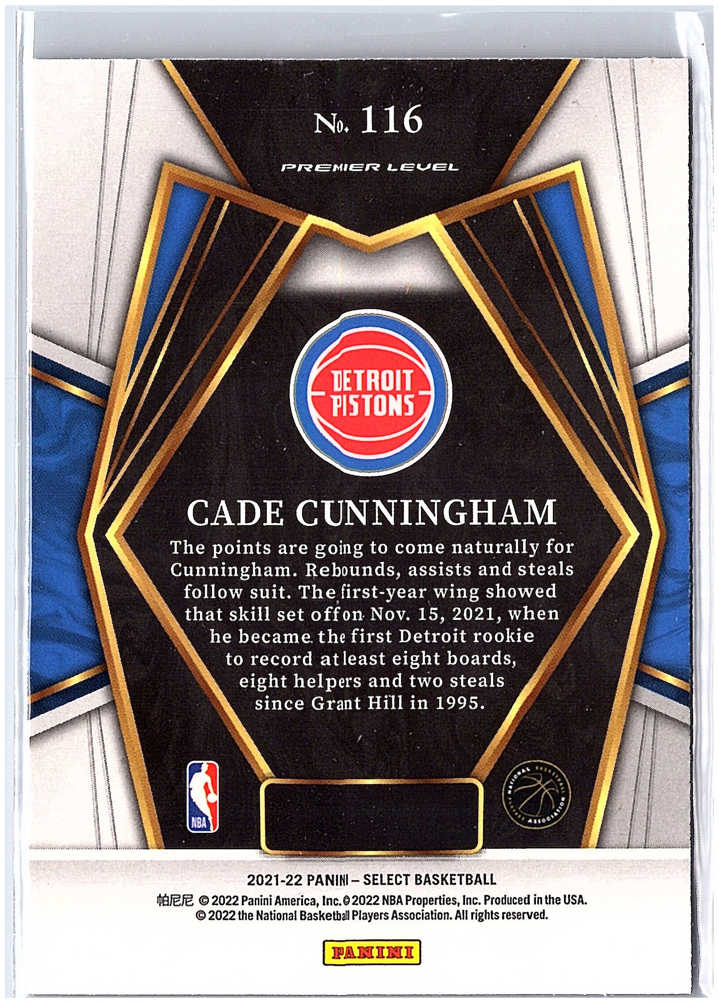 2021-22 Panini Select #116 Cade Cunningham