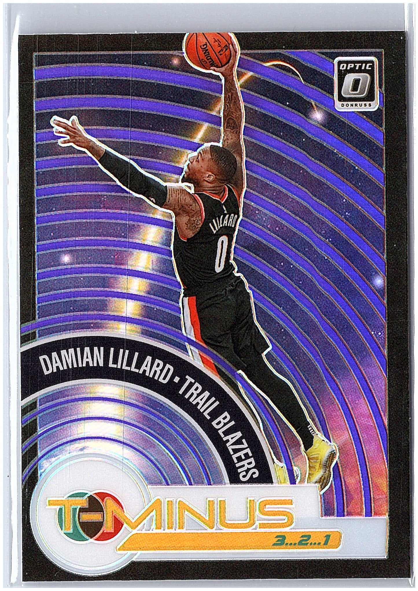 2020-21 Donruss Optic #14 Damian Lillard T-Minus 3...2...1 Purple