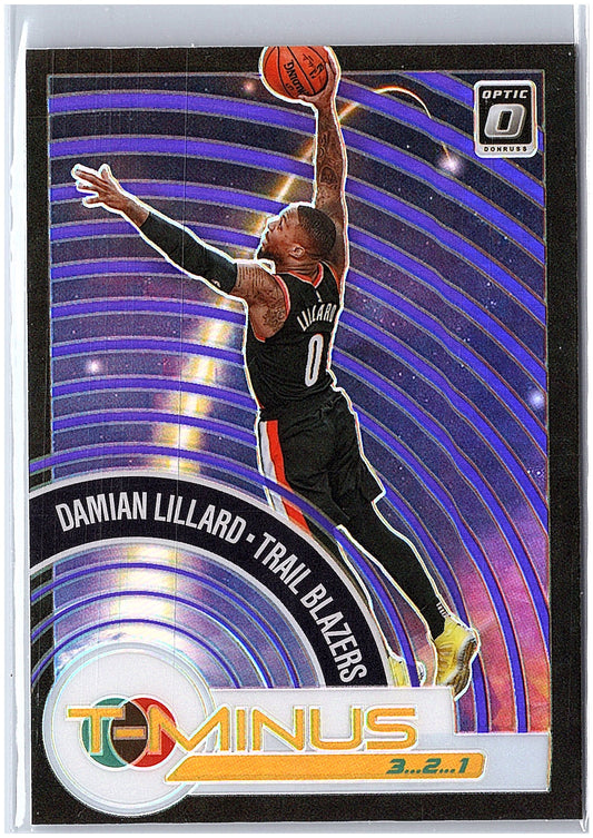 2020-21 Donruss Optic #14 Damian Lillard T-Minus 3...2...1 Purple