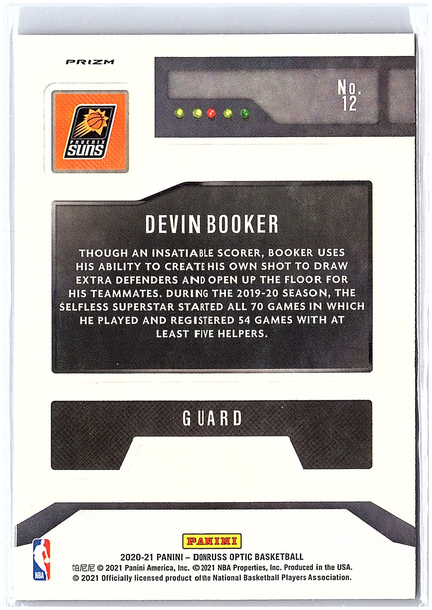 2020-21 Donruss Optic #12 Devin Booker T-Minus 3...2...1 Holo
