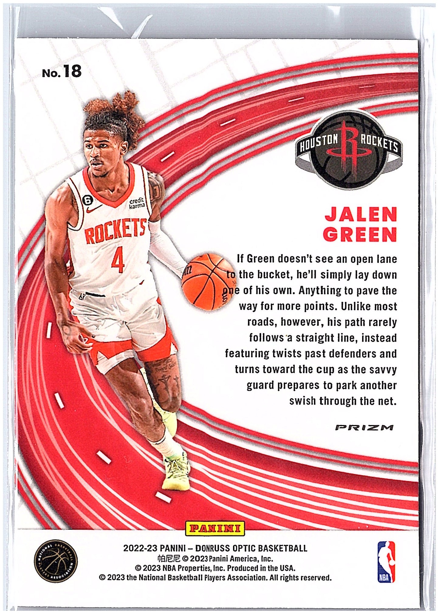 2022-23 Donruss Optic #18 Jalen Green Express Lane Purple