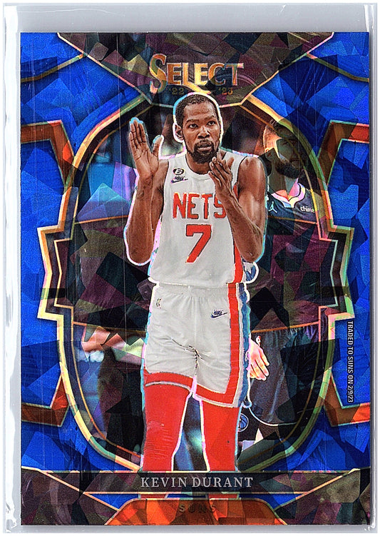 2022-23 Panini Select #37 Kevin Durant Blue Cracked Ice Prizms