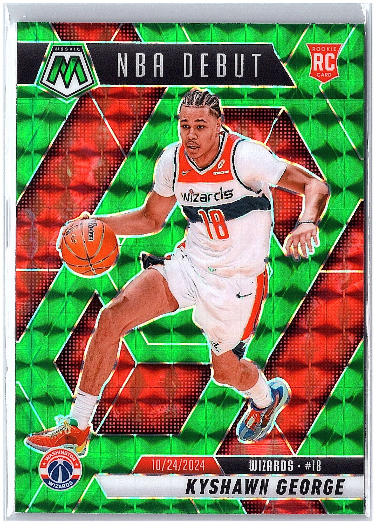 2024-25 Panini Mosaic #256 Kyshawn George Green Mosaic