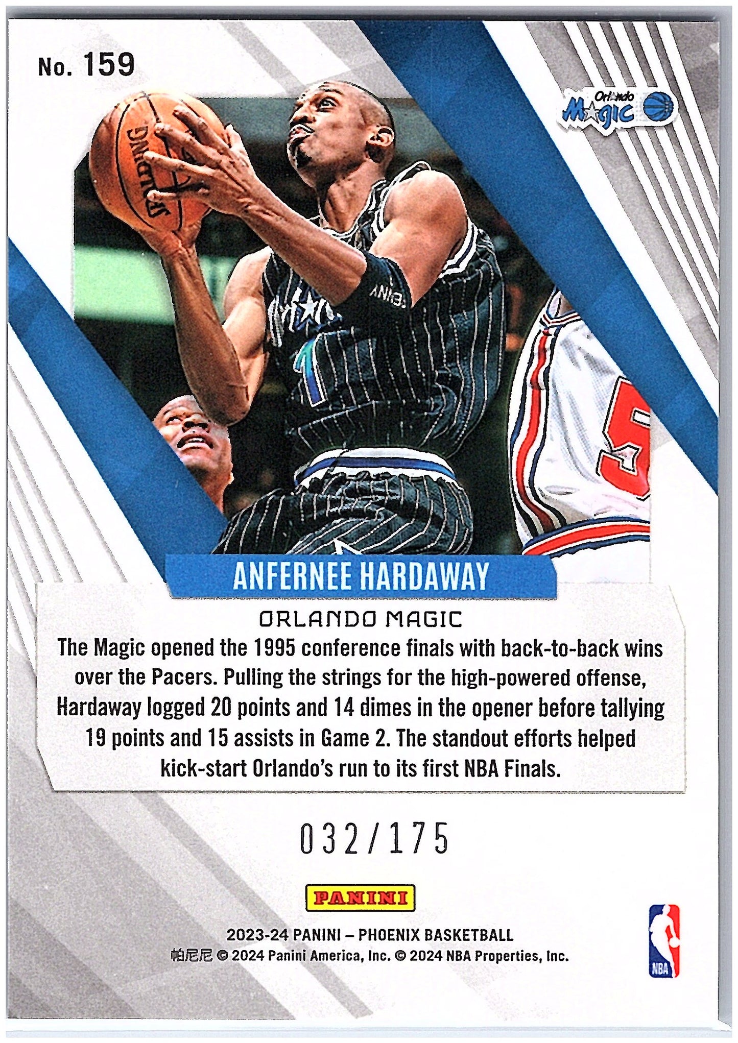2023-24 Panini Phoenix #159 Anfernee Hardaway Phoenix Yellow Ice #/175