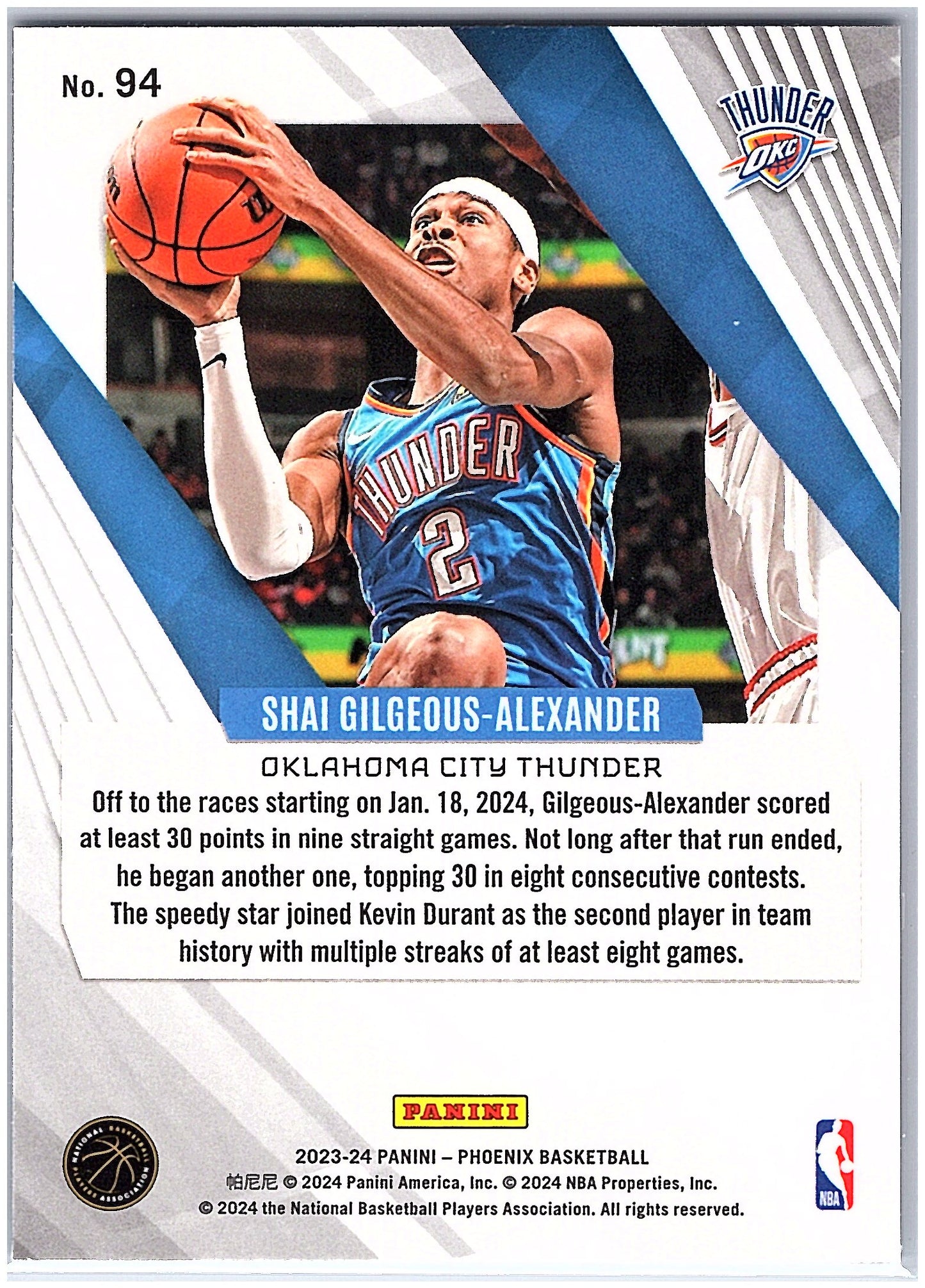 2023-24 Panini Phoenix #94 Shai Gilgeous-Alexander Silver