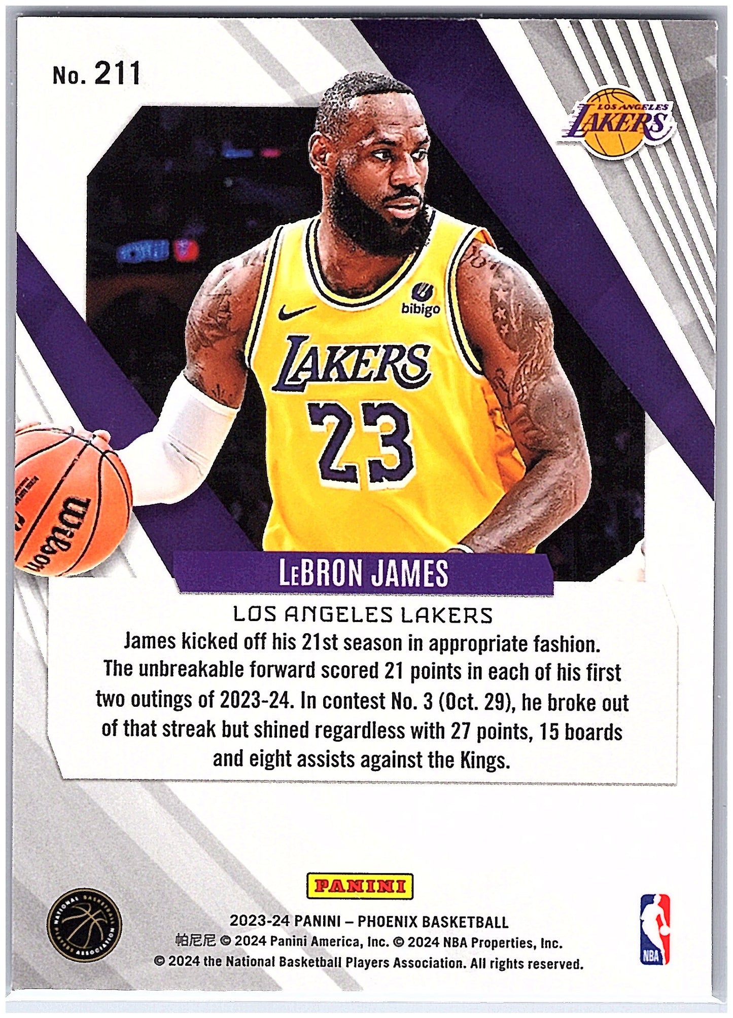 2023-24 Panini Phoenix #211 LeBron James Phoenix Red Ice