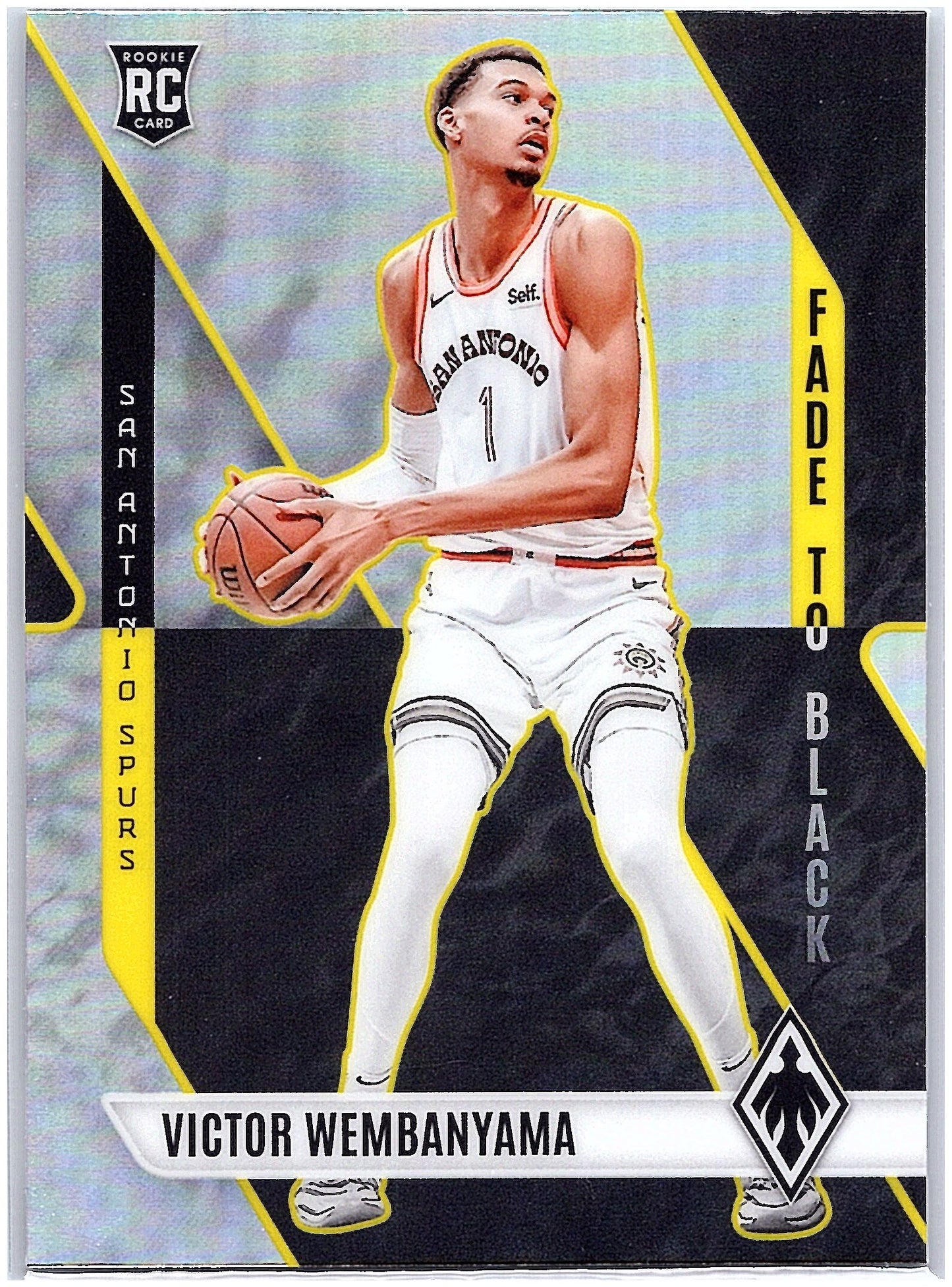 2023-24 Panini Phoenix #11 Victor Wembanyama Fade To Black Silver