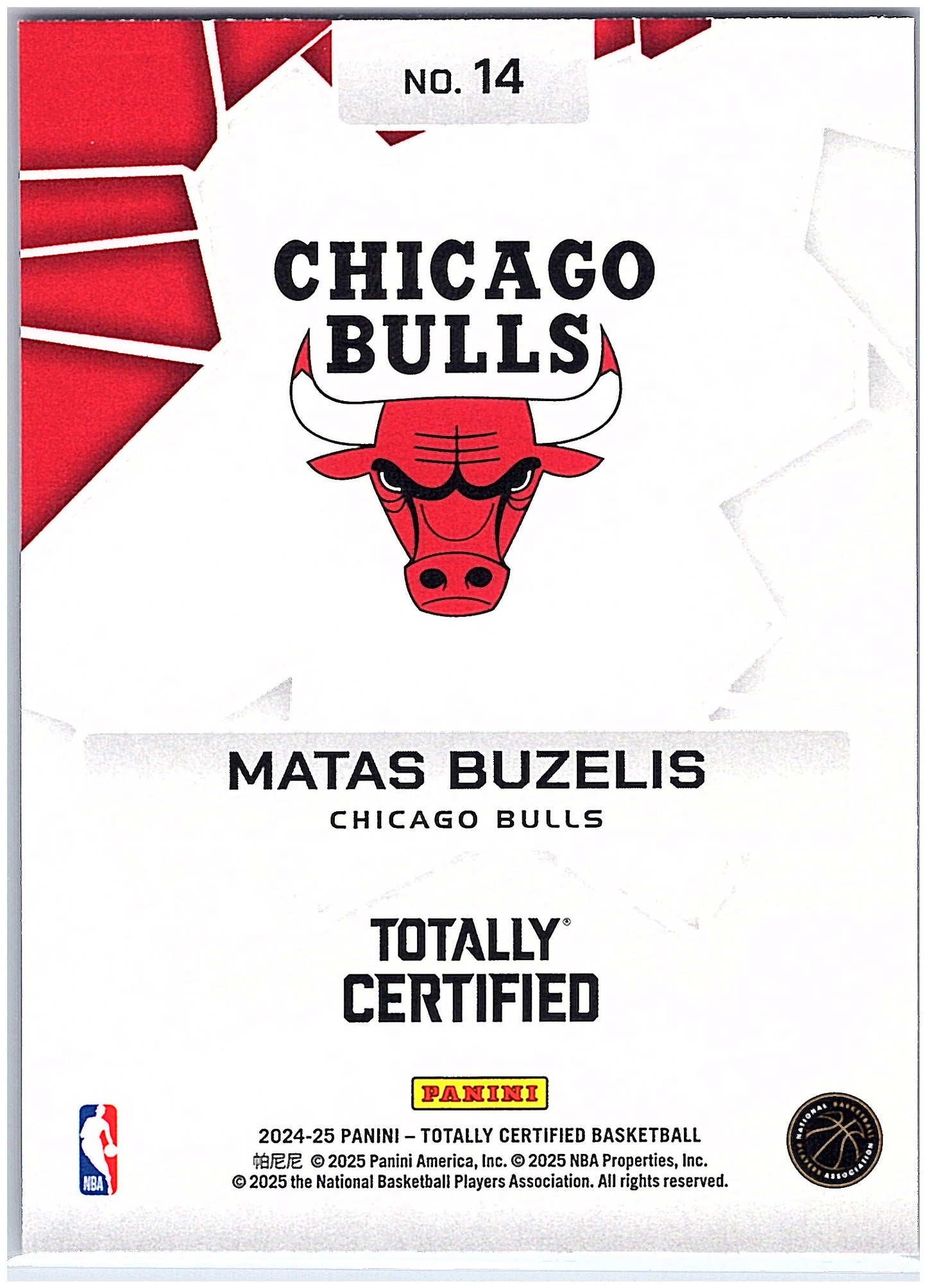 2024-25 Panini Totally Certified #14 Matas Buzelis Rock the Rim Mirror
