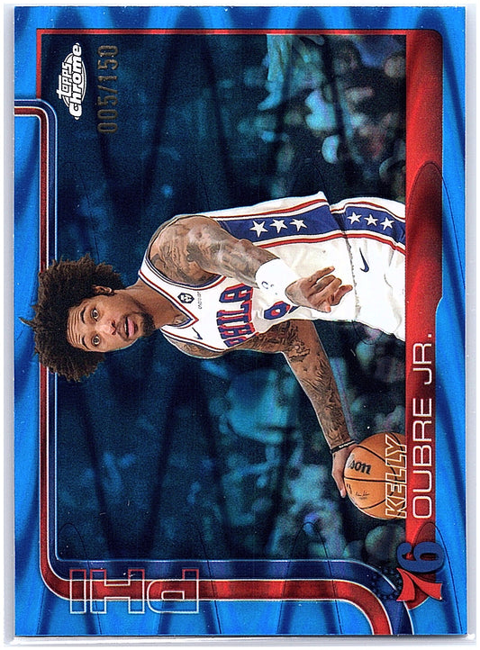 2025-26 Topps Chrome #114 Kelly Oubre Jr. Blue Wave Refractor #/150