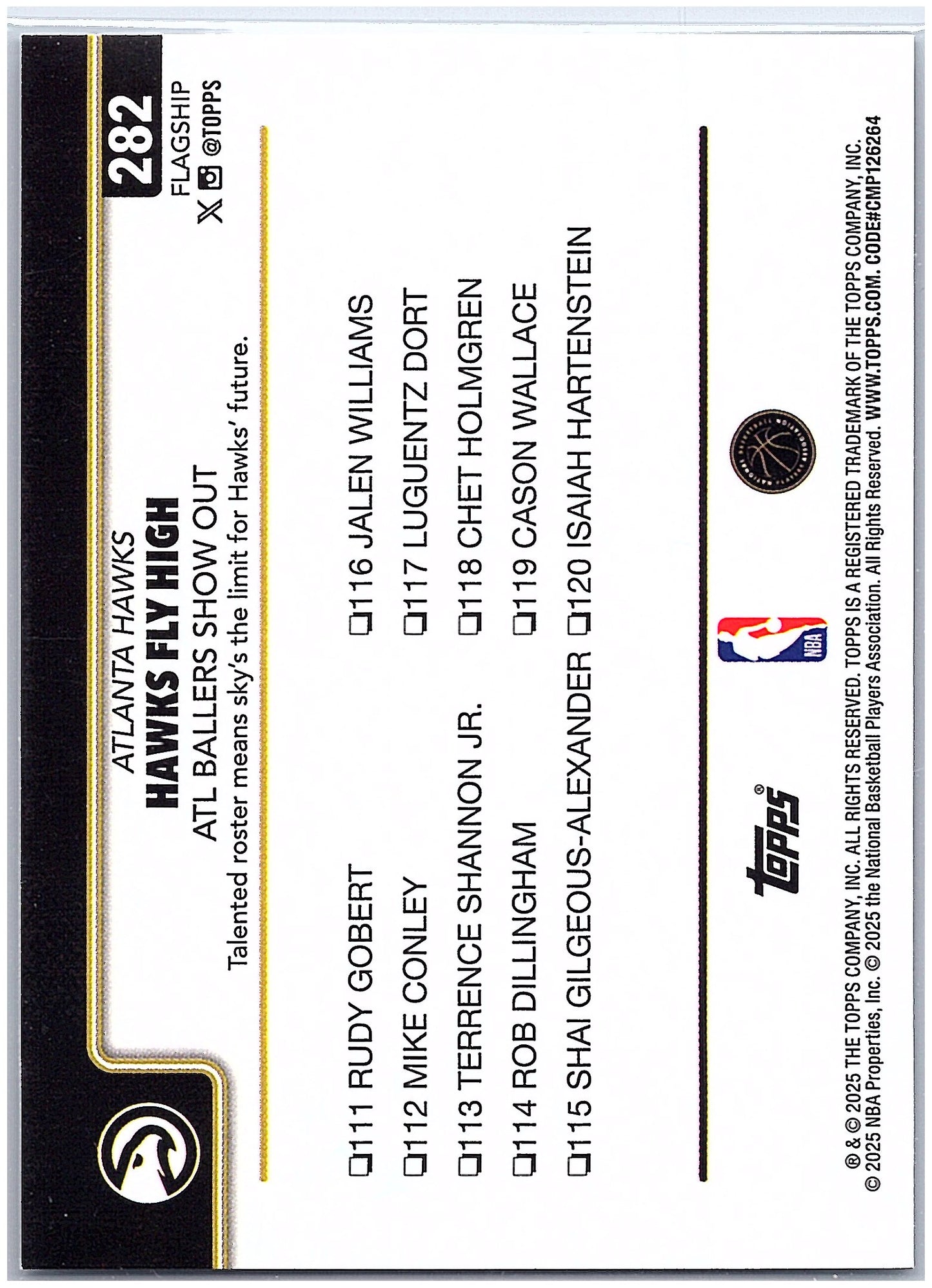 2025-26 Topps #282 Hawks Fly High: ATL Ballers Show Out Blackout