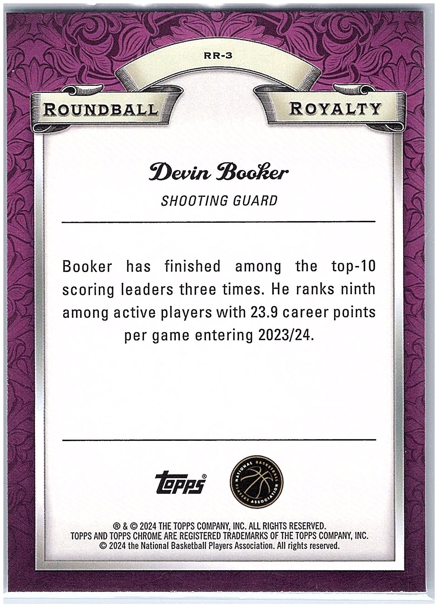 2023-24 Topps Chrome #RR-3 Devin Booker Roundball Royalty
