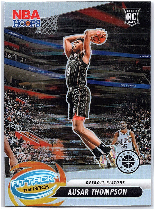 2023-24 Hoops Premium Stock #5 Ausar Thompson Attack The Rack Silver Prizm