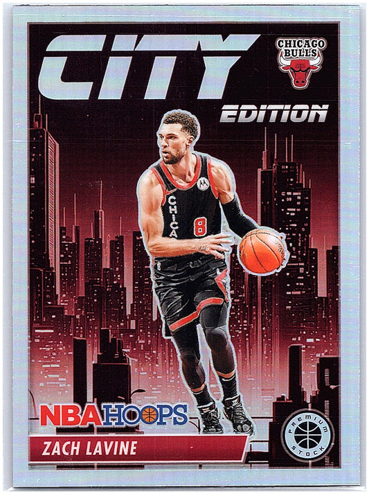 2023-24 Hoops Premium Stock #17 Zach LaVine City Edition Silver Prizm