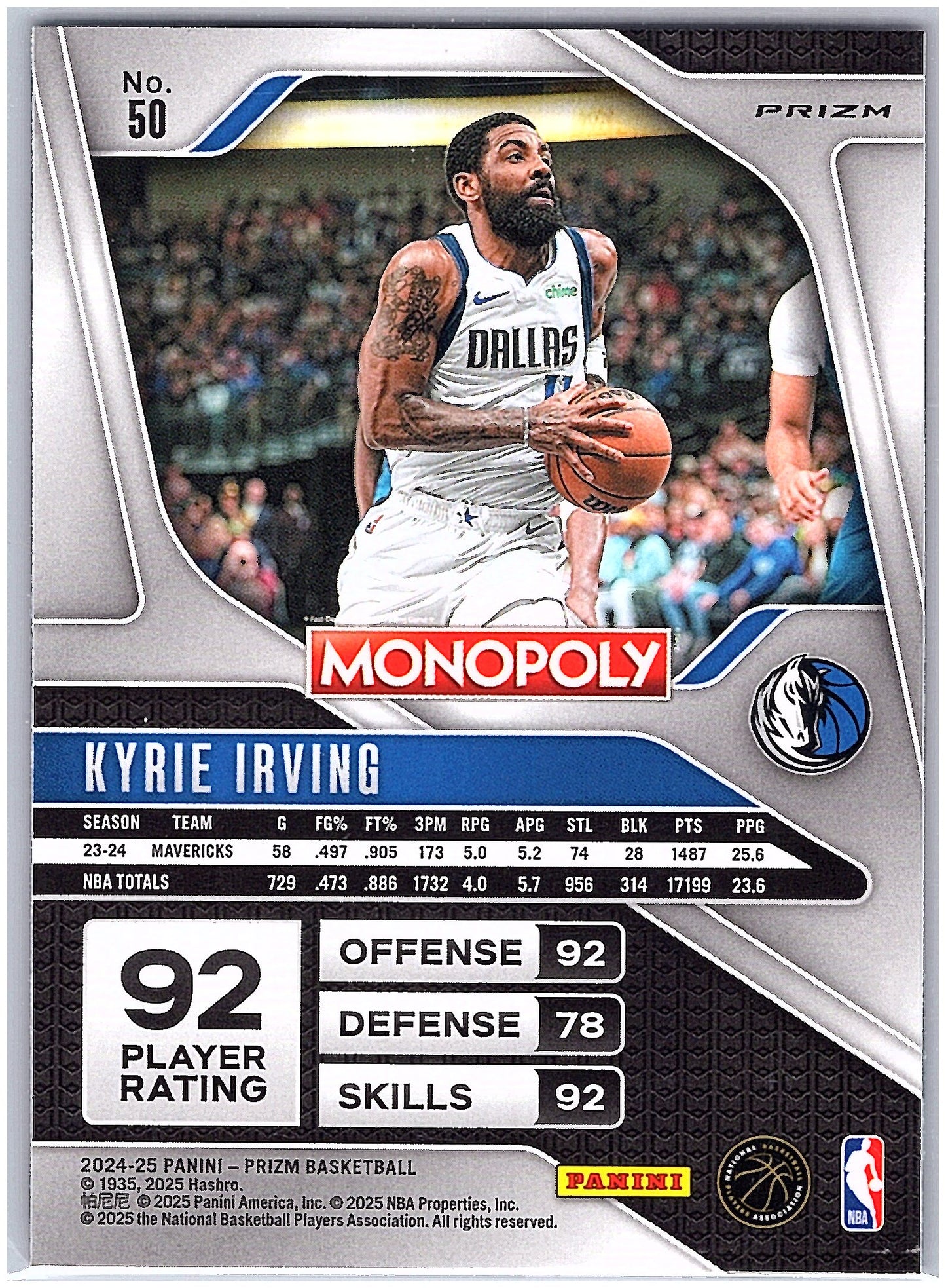 2024-25 Panini Prizm Monopoly #50 Kyrie Irving Red Wave