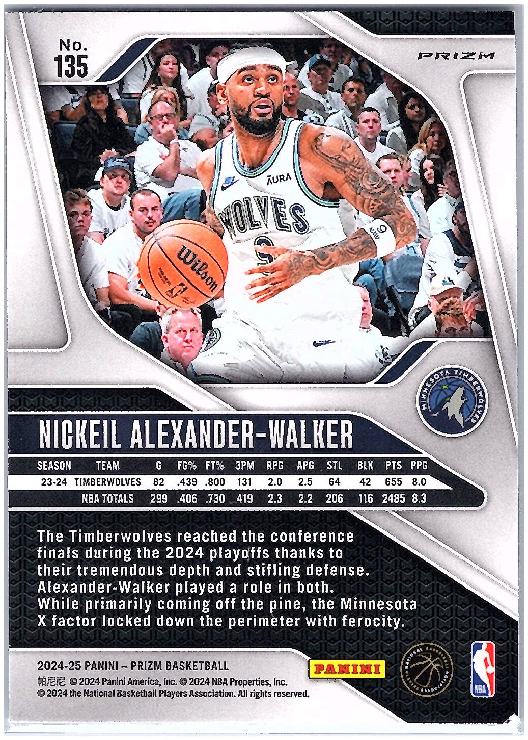 2024-25 Panini Prizm #135 Nickeil Alexander-Walker Prizms Silver