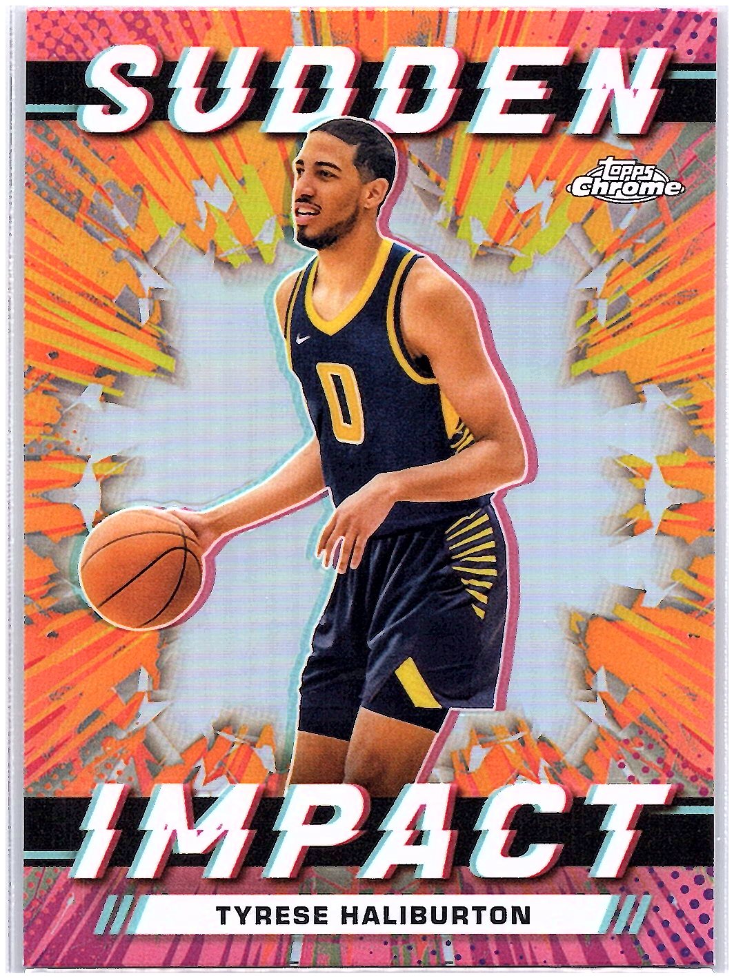 2023-24 Topps Chrome #SI-15 Tyrese Haliburton Pink Refractor Sudden