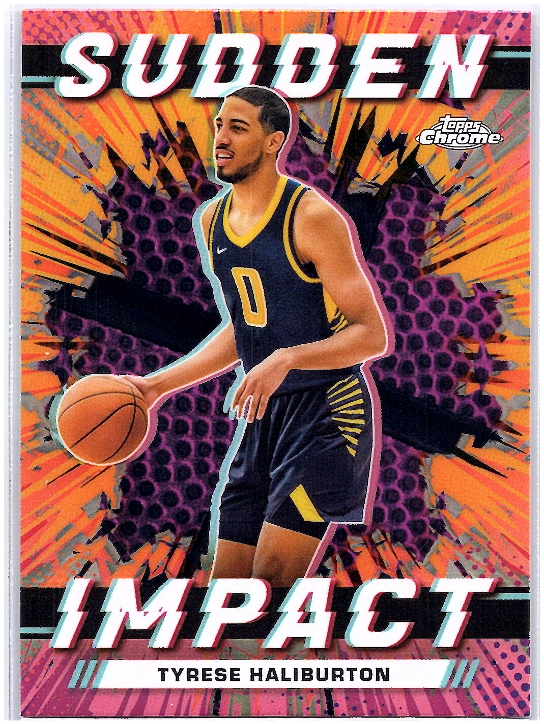 2023-24 Topps Chrome #SI-15 Tyrese Haliburton Pink Refractor Basketball