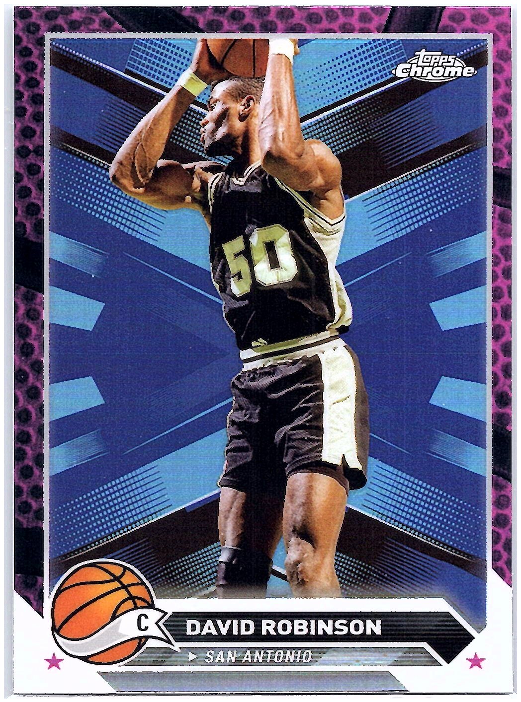 2023-24 Topps Chrome #22 David Robinson Pink Basketball Refractors