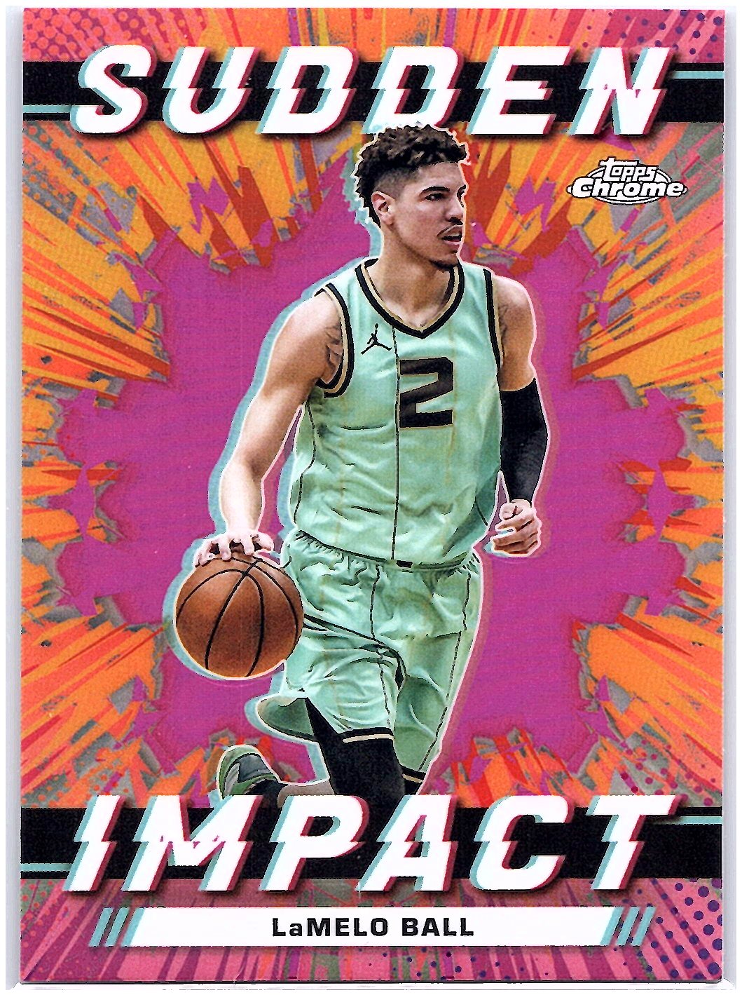 2023-24 Topps Chrome #SI-6 LaMelo Ball Sudden Impact Refractor Pink