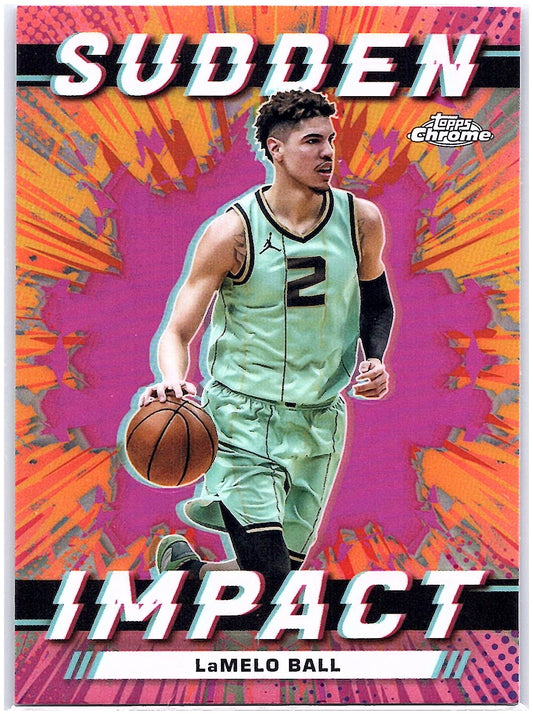2023-24 Topps Chrome #SI-6 LaMelo Ball Sudden Impact Refractor Pink