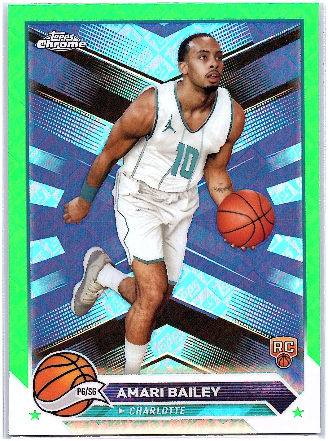2023-24 Topps Chrome #172 Amari Bailey Green Logo Refractors