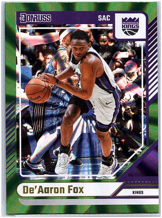 2024-25 Donruss #26 De'Aaron Fox Holo Green Laser