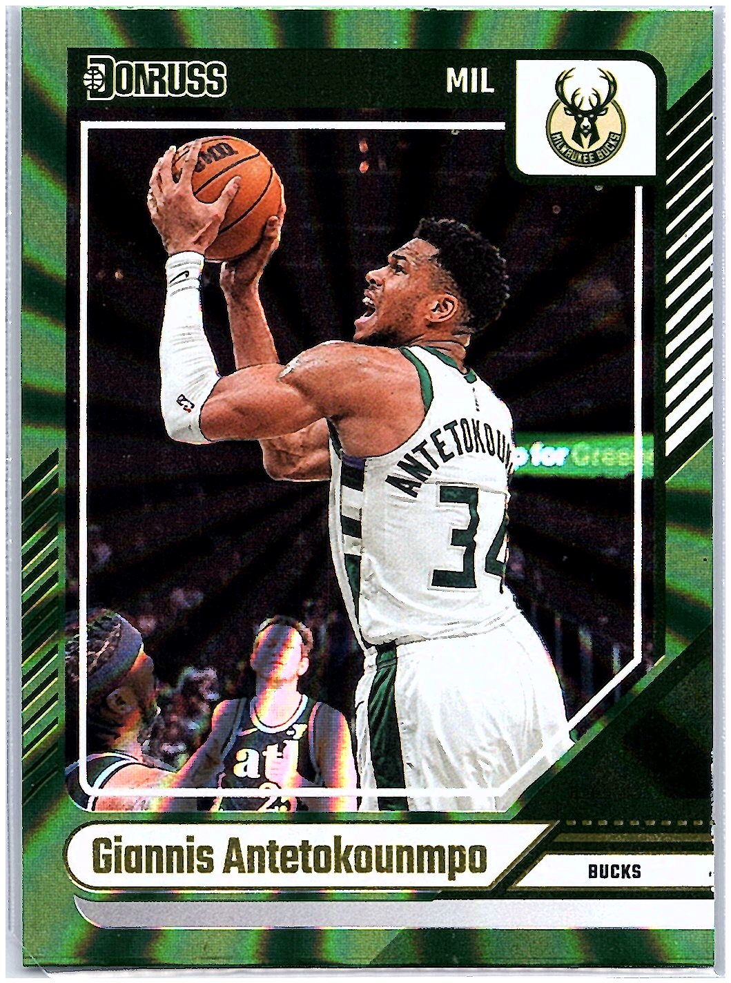 2024-25 Donruss #172 Giannis Antetokounmpo Holo Green Laser