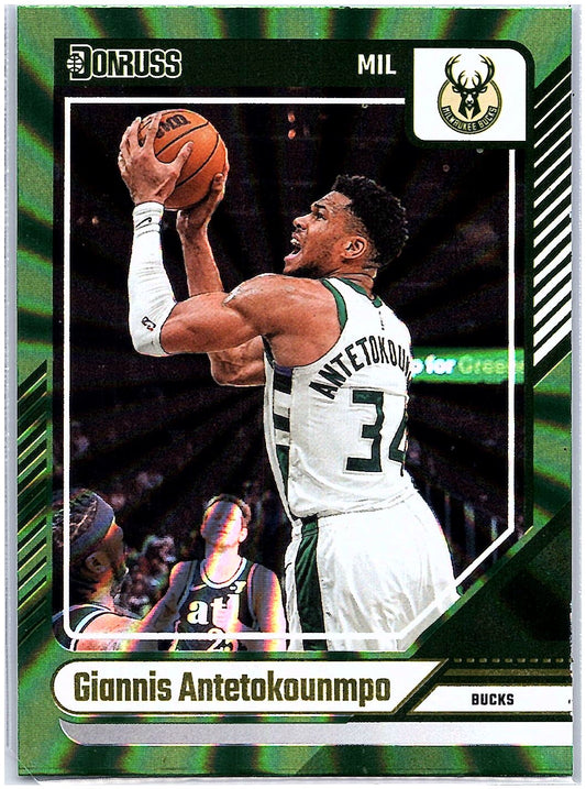 2024-25 Donruss #172 Giannis Antetokounmpo Holo Green Laser