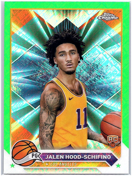 2023-24 Topps Chrome #35 Jalen Hood-Schifino Green Logo Refractors