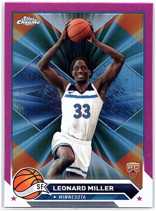 2023-24 Topps Chrome #158 Leonard Miller Pink Refractors
