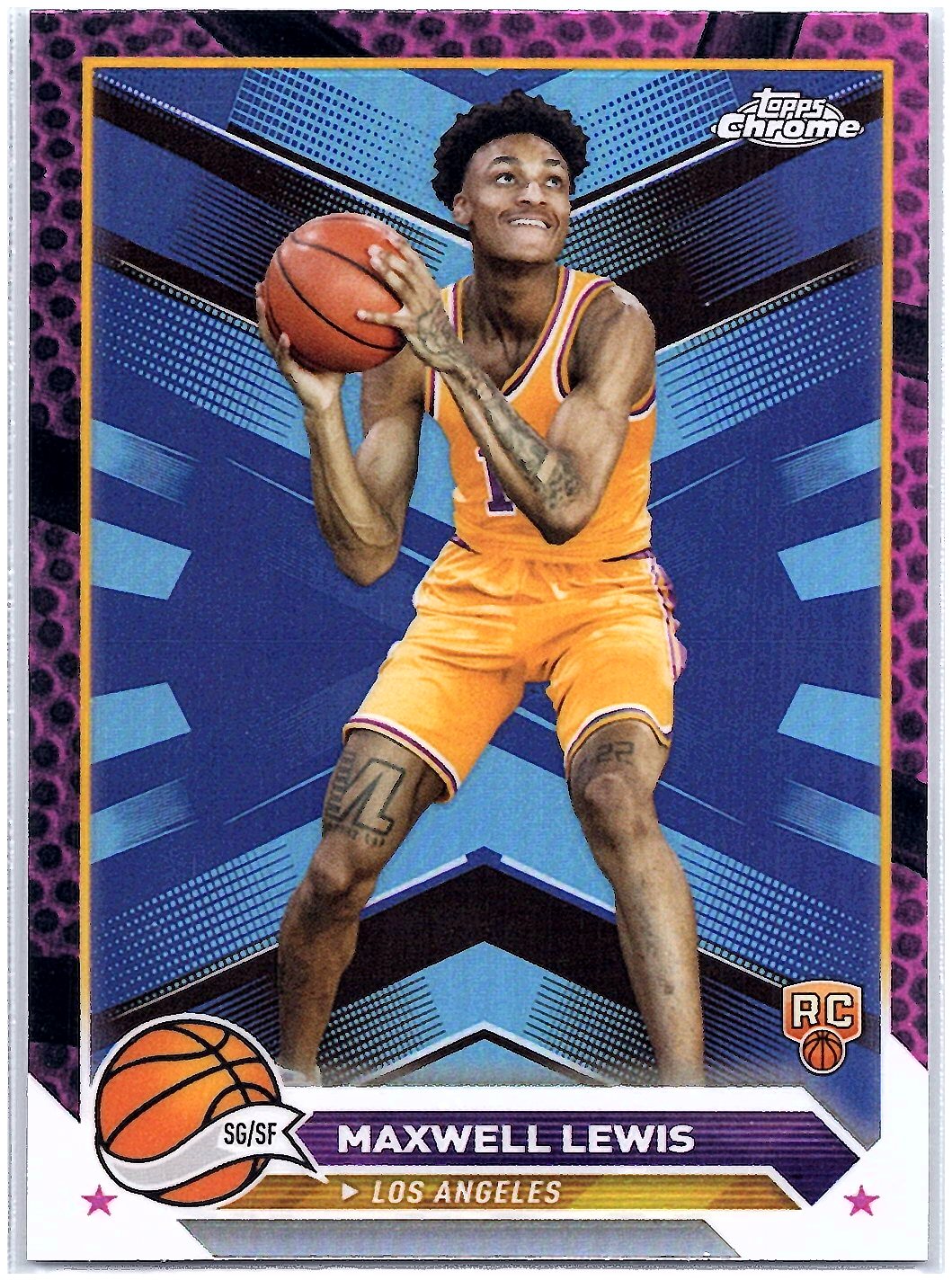 2023-24 Topps Chrome #16 Maxwell Lewis Pink Basketball Refractors