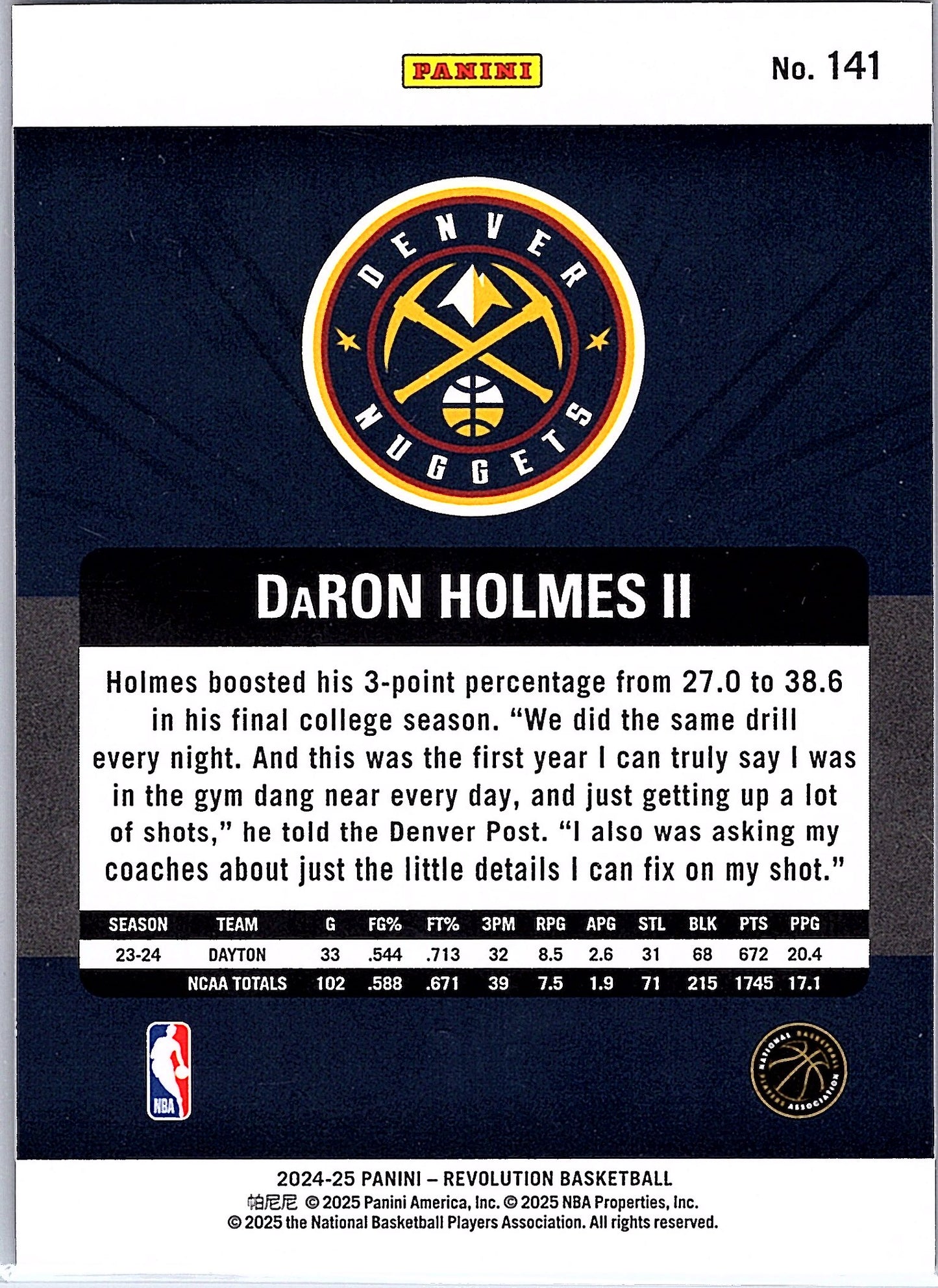 2024-25 Panini Revolution #141 DaRon Holmes II