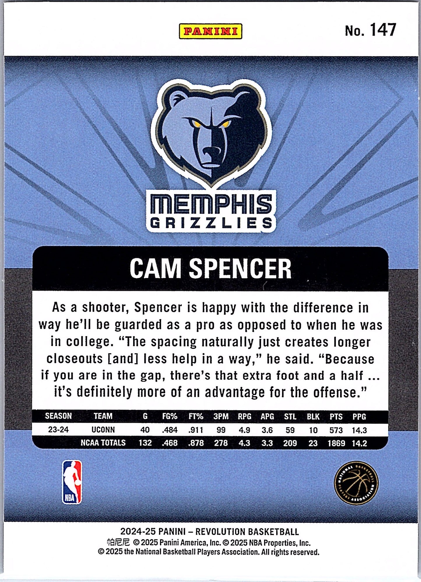 2024-25 Panini Revolution #147 Cam Spencer
