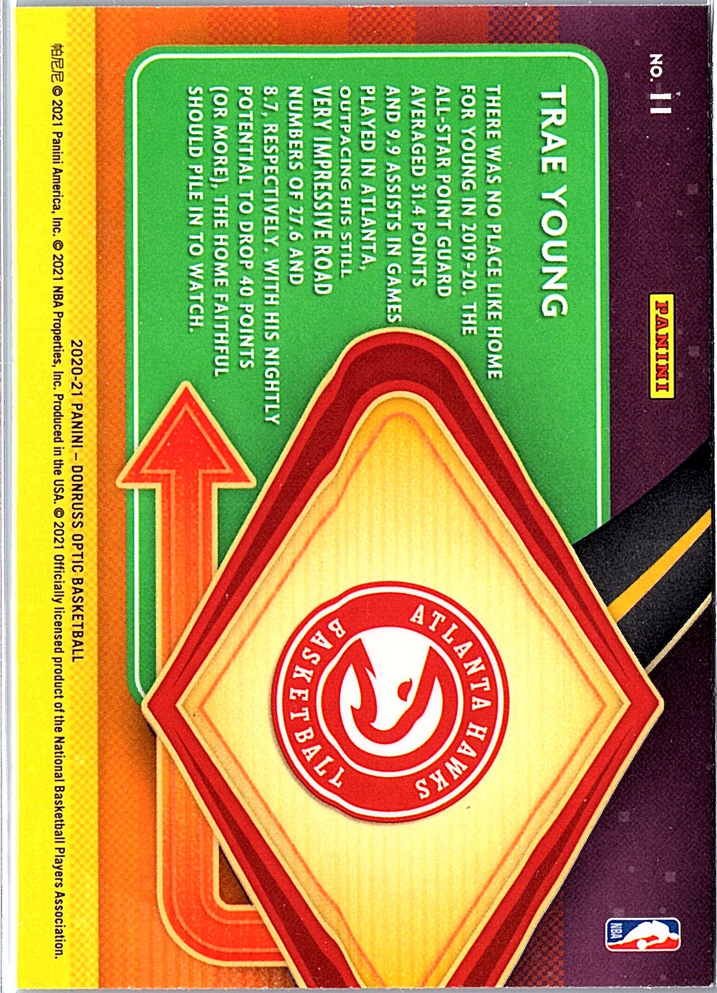 2020-21 Donruss Optic #11 Trae Young Express Lane